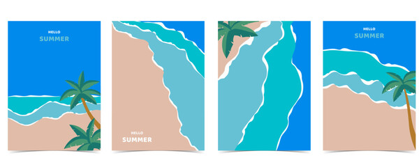 Wall Mural - summer landscape background with beach and sand for vertical design
