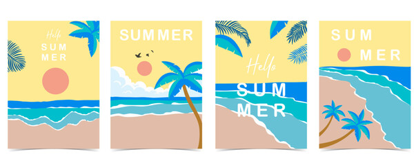 Wall Mural - summer landscape background with beach and sand for vertical design