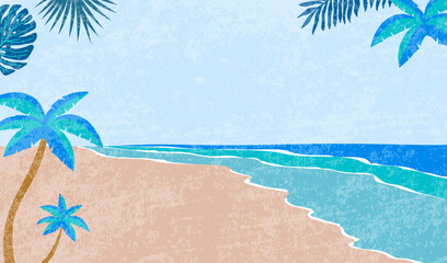 Wall Mural - summer landscape background with beach and sand grain texture for horizontal design