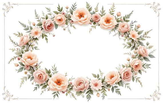 A vibrant spring flower wreath, crafted with pastel blooms and lush greenery, forms a circular garland frame. Set against an old rustic wooden background, the natural texture of weathered wood enhance