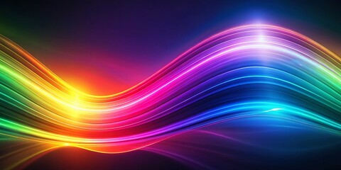 Aufkleber - Futuristic Rainbow Light Wave Abstract Background - Vibrant Digital Art