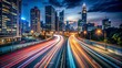 © Man888 - Long Exposure Light Trails Cityscape Night Photography Urban Scene