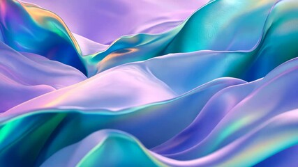 Poster - Vibrant waves of color create a dreamy landscape in soft pastel shades