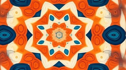 Poster - Colorful abstract geometric pattern featuring stars and circles in vibrant hues