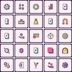 Poster - Vibrant Gambling Icon Set for Design Projects and Creative Visual Communication