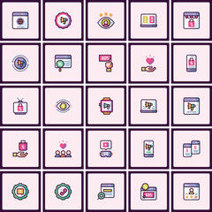 Poster - Vibrant Collection of Digital Marketing and Advertising Icons for Modern Campaigns