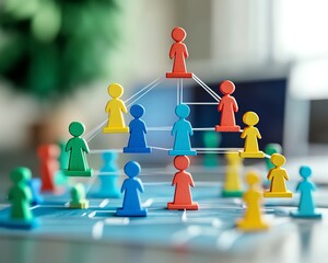 Poster - Organizational structure concept with a hierarchical chart