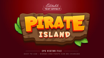 Poster - Pirate island editable text effect, adventure text style.
