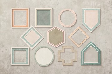 Poster - Minimalist Geometric Shapes: Vintage Color Banner Labels & Frames - Abstract Sticker Design
