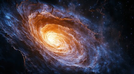 Spiral galaxy swirling cosmic dust, space, background stars, science fiction