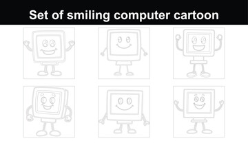 Poster - Happy Laptop Cartoon Illustration