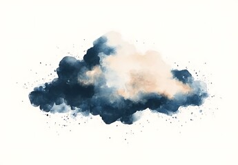 Poster - Abstract Watercolor Cloud with Elegant Color Gradients and Texture