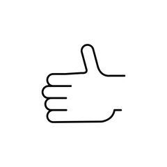 Poster - Thumb icon Thin line flat illustration, trendy style on white background..eps