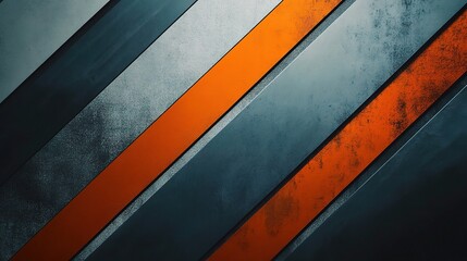 Poster - Modern Abstract Diagonal Sports Banner in Orange and Gray Tones