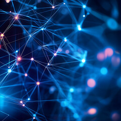 Fototapete - Exploring dynamic data connections digital space abstract visualization technology environment futuristic perspective