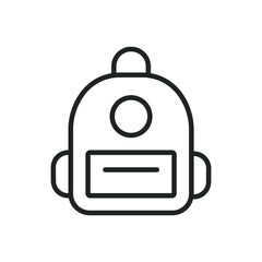 Wall Mural - backpack thin line icons. editable stroke and perfect pixel on transparent background