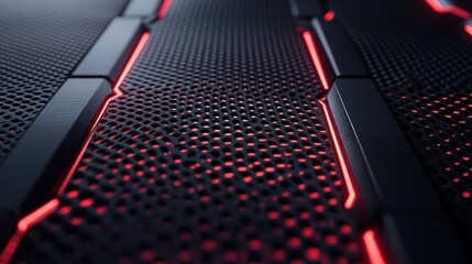 Poster - Abstract Black and Red Polygon Background with Smooth Texture
