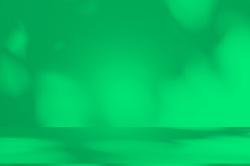 Poster - Wall interior background, studio and backdrops show products. with leaf shadow from window color green and white. background for text insertion and presentation of product	