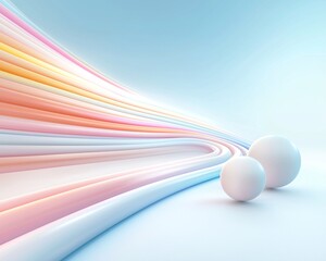 Poster - a foggy landscape bathed in diffused neon lights, gentle color gradients blending seamlessly, floati