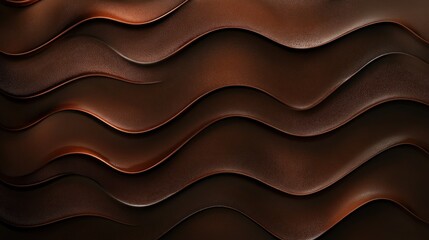 Poster - Abstract wavy chocolate brown background texture.