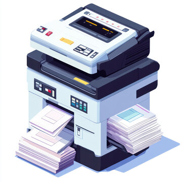 modern printer on white