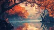 © Artistic Visionary - Serene Autumn Lake in Enchanting Forest