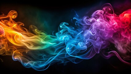 Aufkleber - Vibrant Swirling Smoke Abstract Silhouette - Colorful Energy Pattern Stock Photo