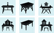 © Afchana - Farmhouse Table silhouette vector