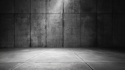 Poster - Dark, empty concrete room with spotlight.