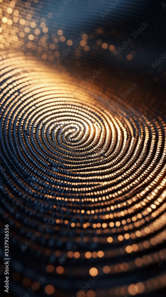 Abstract fingerprint design with organic ridge patterns, showcasing ...