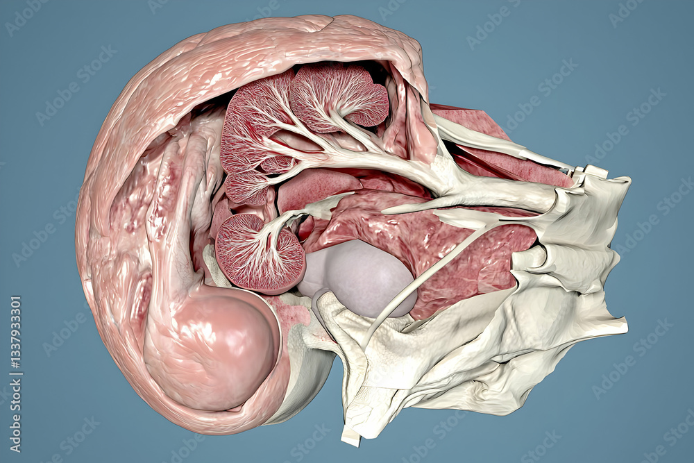3D model Human urinary system anatomy Stock Illustration | Adobe Stock
