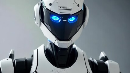 Poster - Futuristic humanoid robot with intricate design in a minimalist environment