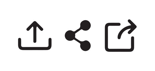 Share icon set. external link black vector icon set. Isolated symbols on white background.  vector illustration eps 10.