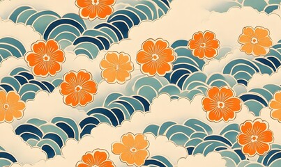 Wall Mural - traditional Japanese wallpaper design, Generative AI