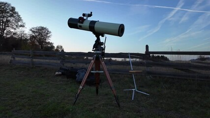 Wall Mural - amateur astronomy telescope for observing stars, planets and other celestial bodies.