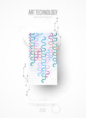 Fototapete - Modern technology design for posters. Page layout. Futuristic ART background. Scientific cover template for presentations.