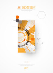 Fototapete - Modern technology design for posters. Page layout. Futuristic ART background. Scientific cover template for presentations.