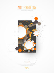 Fototapete - Modern technology design for posters. Page layout. Futuristic ART background. Scientific cover template for presentations.