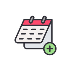 Poster - Appointment colored icons, minimalist vector illustration ,simple transparent graphic element .Isolated on white background