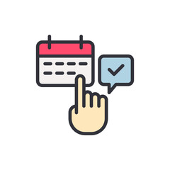 Poster - Select appointment colored icons, minimalist vector illustration ,simple transparent graphic element .Isolated on white background