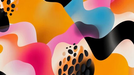 Poster - A colorful abstract painting with a lot of swirls and dots