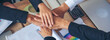 © aFotostock - Banner diversity solidarity team multiethnic Partners hands together teamwork. Group of multiracial meetings joins hands together. Panorama Diversity people hands join empower trust team solidarity