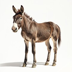 Canvas Print - a strong farm mule standing still, sharp detail, soft shadows, full-body shot, white background.