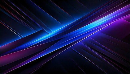 Leinwandbilder - A sleek, high-quality abstract wallpaper with a dark background, deep blacks, and soft neon