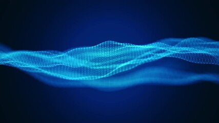 Poster - Technology digital big data connection, Digital Cyberspace, Blockchain Connections and Global Network. Abstract blue futuristic background. Animation 4k. 3D rendering.