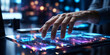 © tomertu - A man's hand touches a futuristic screen