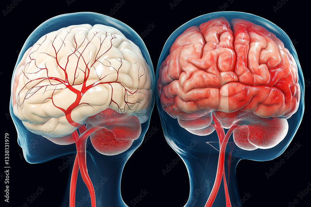 Vascular dementia brain diagnosis. Cognitive decline. Stroke treatment ...