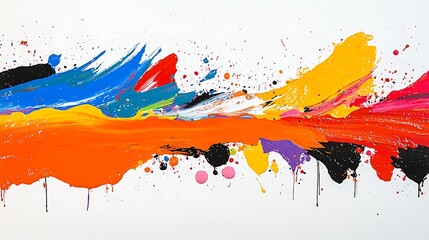 Poster - Abstract Colorful Painting, Bold Brushstrokes, Vibrant Artwork