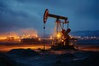 © wpw - Stunning long exposure night shot showcasing the vibrant lights of an oil drilling site against a starry sky.