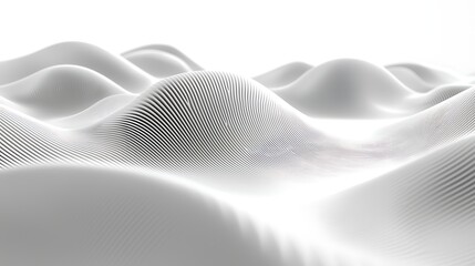 Poster - Abstract White 3D Wavy Surface Texture Background